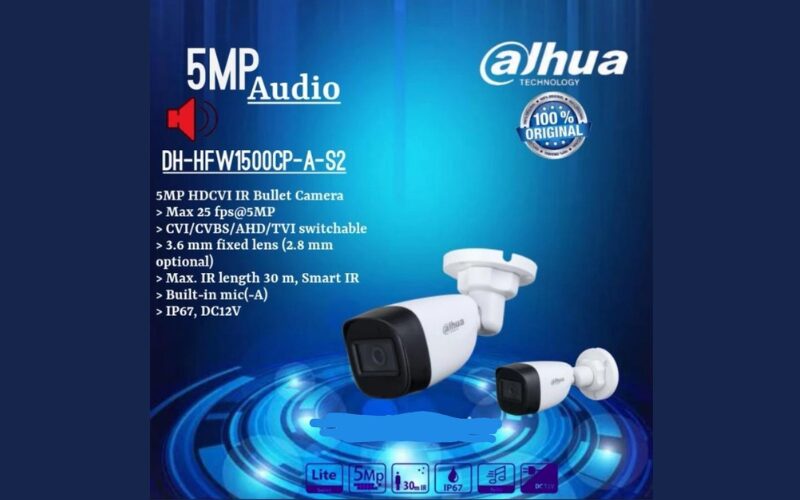 Dahua 5MP (3.6mm) Analog IR Camera Bullet DH-HAC-HFW-1500CP