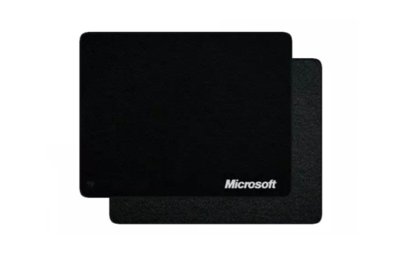 Microsoft black mousepad with non-slip base and UV logo