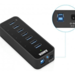 USB 3.0 7-Port Hub with LED and Power Switch for Laptop and PC